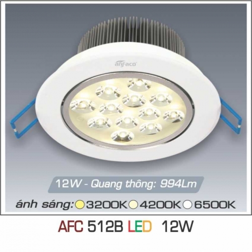 Đèn âm trần downlight Anfaco AFC 512B 12W