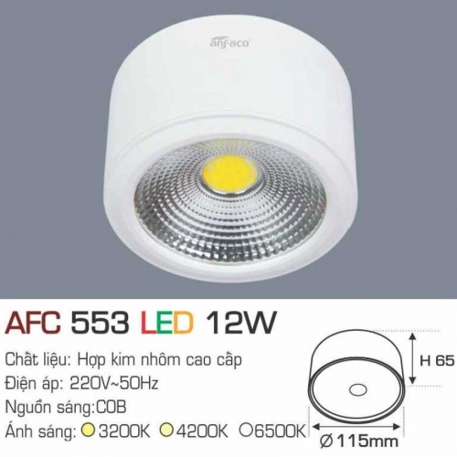 Đèn lon nối Anfaco AFC 553 12W ánh sáng trung tính