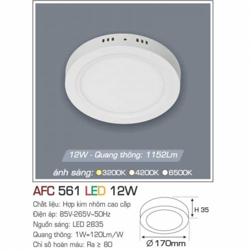 Đèn LED ốp nổi Anfaco AFC 561 12W