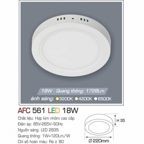 Đèn LED ốp nổi Anfaco AFC 561 18W