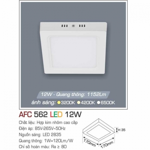 Đèn LED ốp nổi Anfaco AFC 562 12W