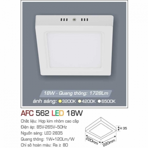 Đèn LED ốp nổi Anfaco AFC 562 18W