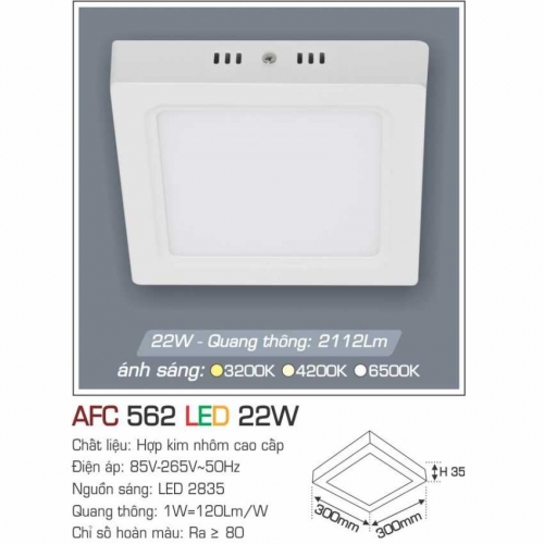 Đèn LED ốp nổi Anfaco AFC 562 22W