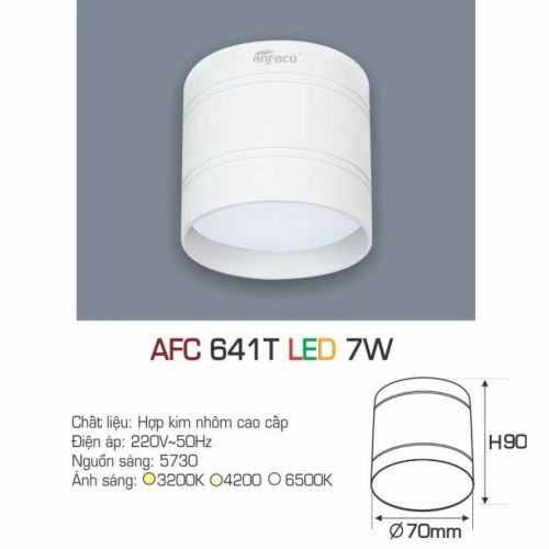 Đèn lon ốp nổi Anfaco AFC 641T vỏ trắng 7W ánh sáng trung tính