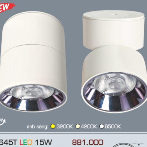 Đèn ốp trần chiếu điểm Anfaco AFC 645T LED 15W ánh sáng trung tính