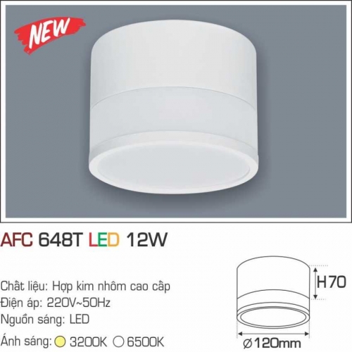 Đèn ốp nổi Anfaco AFC 648T 12W ánh sáng đổi 3 màu