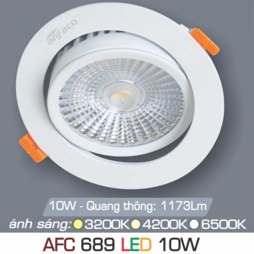 Đèn âm trần downlight Anfaco AFC 689 10W