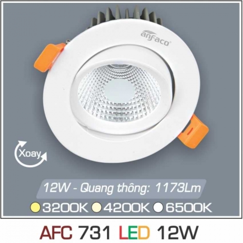 Đèn led âm trần Anfaco AFC-731-12W ánh sáng trung tính