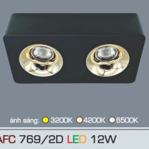 Đèn ốp trần Anfaco AFC 769/2D LED 12W ánh sáng vàng