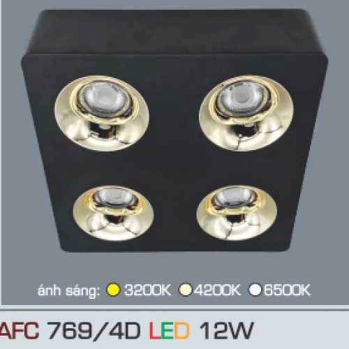 Đèn ốp trần Anfaco AFC 769/4D LED 12W ánh sáng trắng