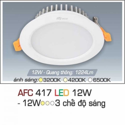 Đèn led âm trần Anfaco AFC-417-12W 3 chế độ