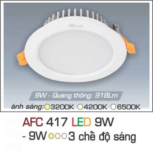 Đèn led âm trần Anfaco AFC-417-9W 3 chế độ