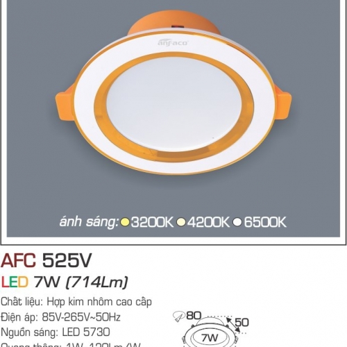 Đèn led âm trần Anfaco AFC-525V-7W