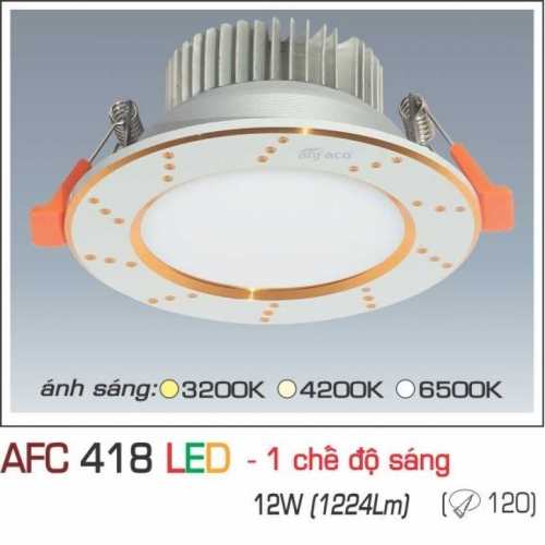 Đèn âm trần downlight Anfaco AFC 418 LED 12W