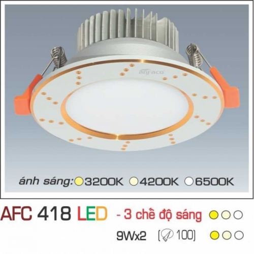 Đèn âm trần downlight Anfaco AFC 418 LED 9W 3 chế độ