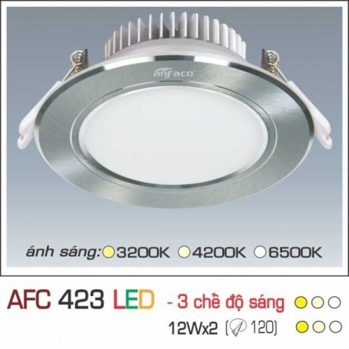 Đèn âm trần downlight Anfaco AFC 423 LED 12W 3 chế độ
