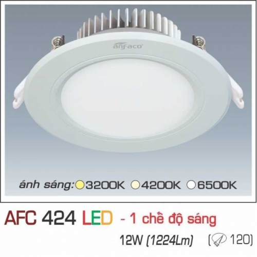 Đèn âm trần downlight Anfaco AFC 424 LED 12W