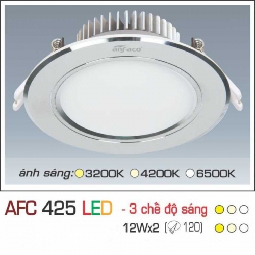 Đèn âm trần downlight Anfaco AFC 425 LED 12W 3 chế độ