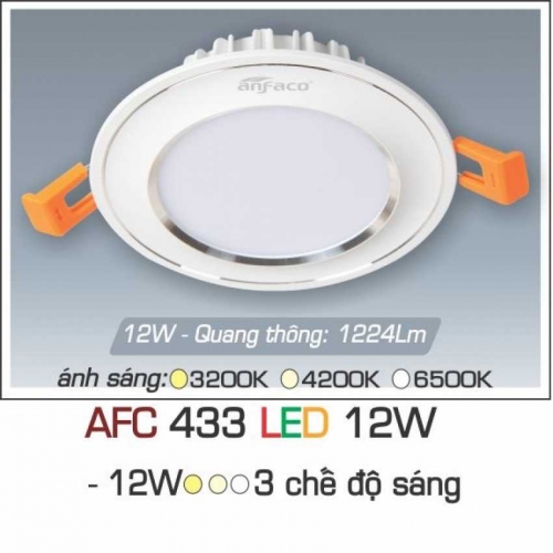 Đèn âm trần downlight Anfaco AFC 433 LED 12W 3 chế độ