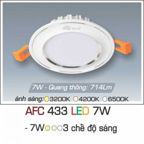 Đèn âm trần downlight Anfaco AFC 433 LED 7W 3 chế độ