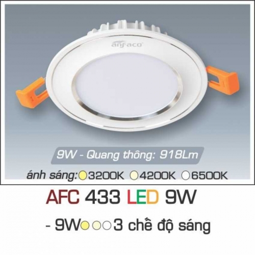 Đèn âm trần downlight Anfaco AFC 433 LED 9W 3 chế độ