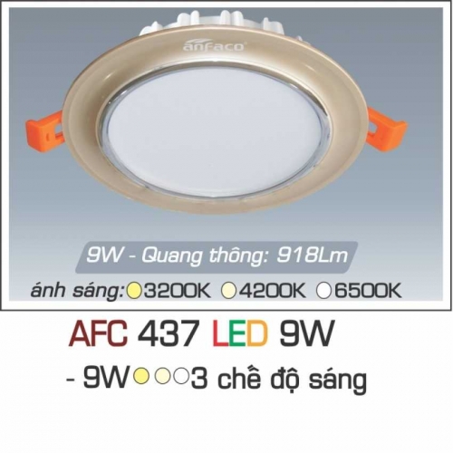 Đèn âm trần downlight Anfaco AFC 437 LED 9W 3 chế độ