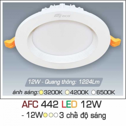 Đèn led âm trần Anfaco AFC-442-12W 3 chế độ