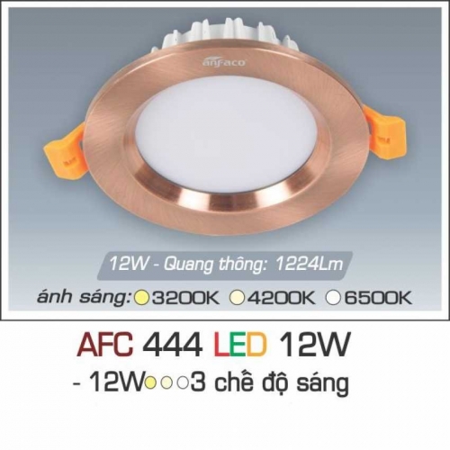 Đèn âm trần downlight Anfaco AFC 444 LED 12W 3 chế độ