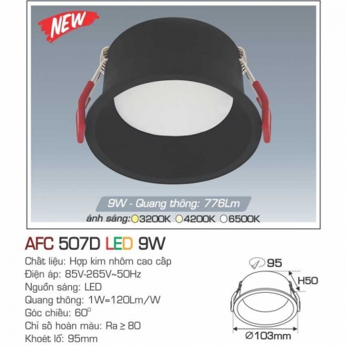 Đèn âm trần downlight Anfaco AFC 507D LED 9W
