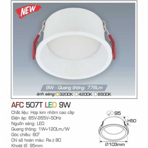 Đèn âm trần downlight Anfaco AFC 507T LED 9W