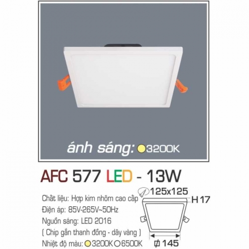 Đèn âm trần downlight Anfaco AFC 577 LED 13W ánh sáng Vàng