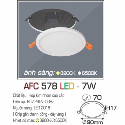 Đèn âm trần downlight Anfaco AFC 578 LED 7W