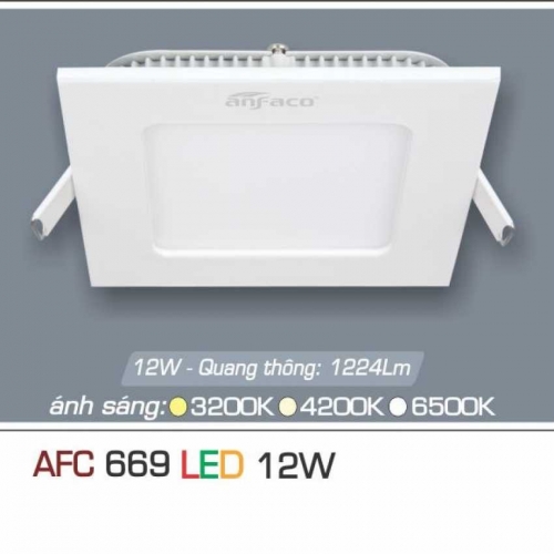 Đèn âm trần downlight Anfaco AFC 669 LED 12W