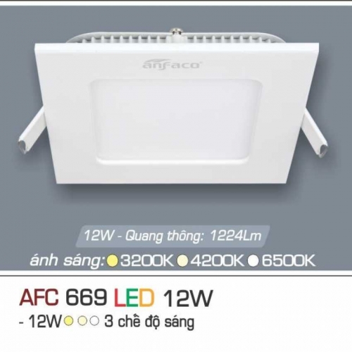 Đèn âm trần downlight Anfaco AFC 669 LED 12W 3 chế độ