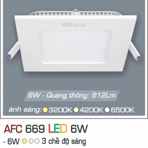 Đèn âm trần downlight Anfaco AFC 669 LED 6W 3 chế độ