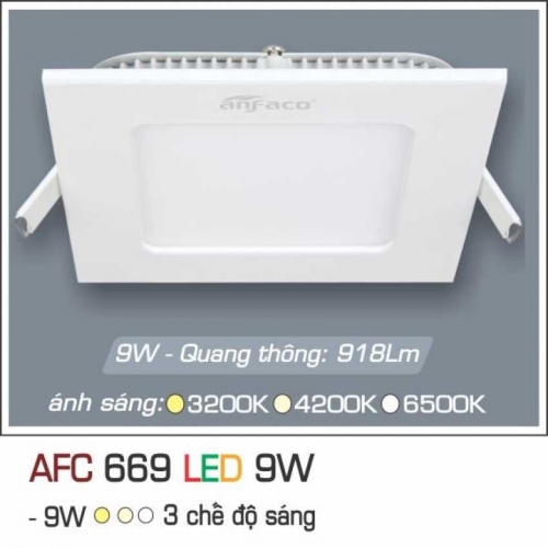 Đèn âm trần downlight Anfaco AFC 669 LED 9W 3 chế độ
