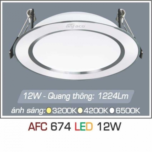 Đèn âm trần downlight Anfaco AFC 674 LED 12W