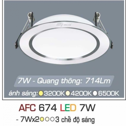 Đèn âm trần downlight Anfaco AFC 674 LED 7W 3 chế độ