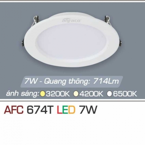 Đèn âm trần downlight Anfaco AFC 674T LED 7W
