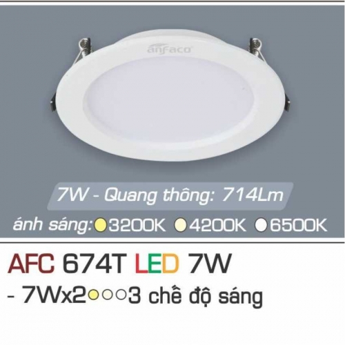 Đèn âm trần downlight Anfaco AFC 674T LED 7W 3 chế độ