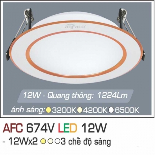 Đèn âm trần downlight Anfaco AFC 674V LED 12W 3 chế độ