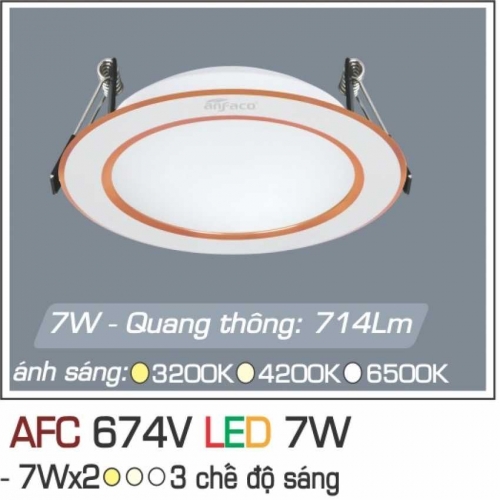 Đèn âm trần downlight Anfaco AFC 674V LED 7W 3 chế độ