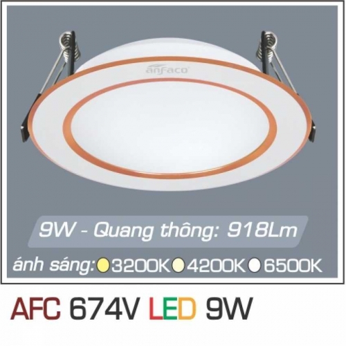 Đèn âm trần downlight Anfaco AFC 674V LED 9W