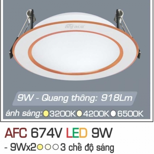 Đèn âm trần downlight Anfaco AFC 674V LED 9W 3 chế độ