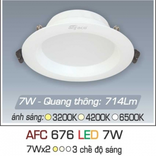 Đèn âm trần downlight Anfaco AFC 676 LED 7W 3 chế độ