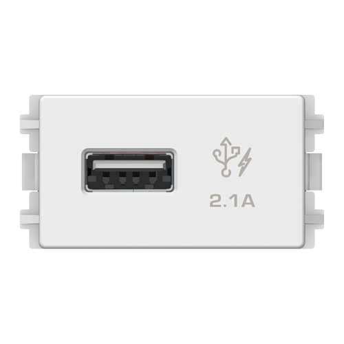 Ổ sạc USB 2.1A đơn, size S 8431USB_WE