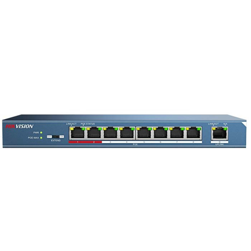 Switch mạng 8 cổng PoE 100M, 1 cổng uplink 10/100M, Layer 2 DS-3E0109P-E(C)