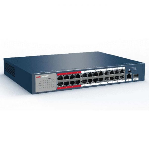 Switch mạng 24 cổng PoE 100M, 1 cổng uplink 1000M, 1 cổng SFP độc lập 10/100/1000M, Layer 2 DS-3E0326P-E/M(B)