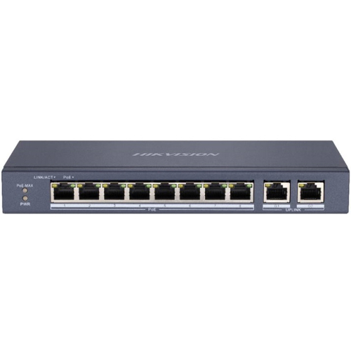 Switch mạng 8 cổng PoE, 2 cổng uplink 10/100/1000 Mbps DS-3E0310P-E/M(B)
