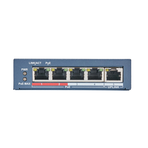 Switch mạng 4 cổng PoE 100M, 1 cổng uplink 10/100M, Layer 2 DS-3E0105P-E(B)